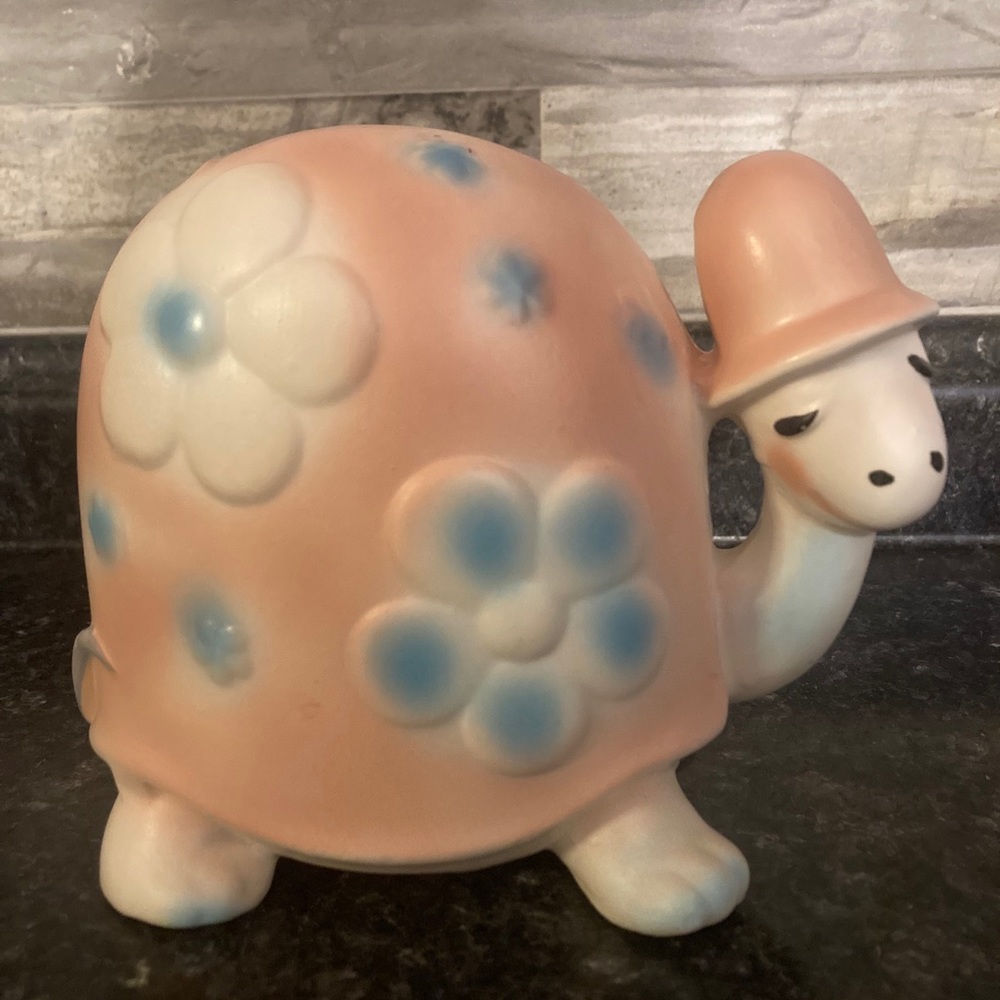 Turtle Planter by Inarco Japan E-4651 Cute Pink And Blue
